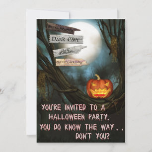 Creepy Signs Halloween Invitation Kaart