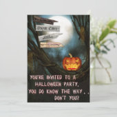 Creepy Signs Halloween Invitation Kaart (Staand voorkant)