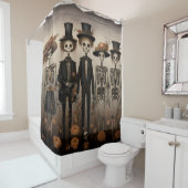Creepy Skelet Familie Happy Halloween Douchegordijn (In situ)