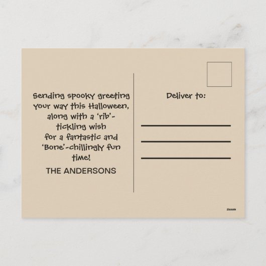 Creepy Skelet Familie Happy Halloween Feestdagenkaart (Achterkant)