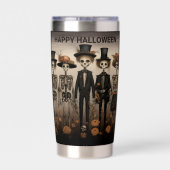 Creepy Skelet Familie Happy Halloween Geïsoleerde Drinkbeker (Achterkant)