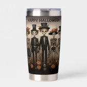 Creepy Skelet Familie Happy Halloween Geïsoleerde Drinkbeker (Voorkant)