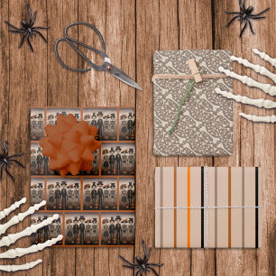 Creepy Skelet Familie Happy Halloween Inpakpapier Vel