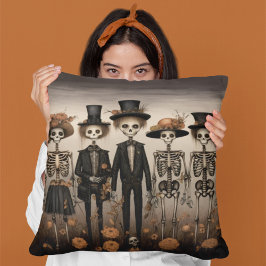 Creepy Skelet Familie Happy Halloween Kussen