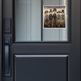 Creepy Skelet Familie Happy Halloween Raamsticker