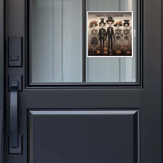 Creepy Skelet Familie Happy Halloween Raamsticker