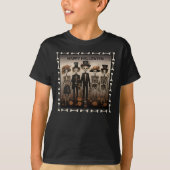 Creepy Skelet Familie Happy Halloween T-shirt (Voorkant)