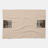 Creepy Skelet Familie Happy Halloween Theedoek (Horizontaal)