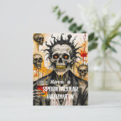 Creepy Skeleton en schedels Briefkaart (Staand voorkant)