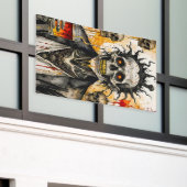 Creepy Skeleton en schedels Spandoek (Buitenkant Gebouw)