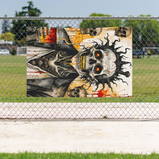 Creepy Skeleton en schedels Spandoek (Insitu)