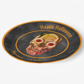 Creepy Skeleton Face Gepersonaliseerde Halloween Papieren Bordje (Gekanteld)