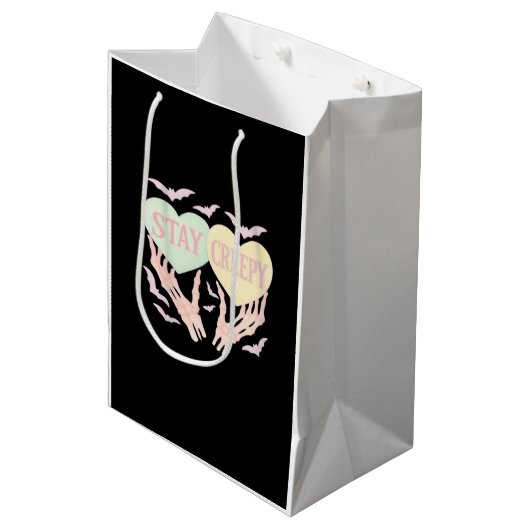 Creepy - Skeleton Hand die harten zoet en zo vasth Medium Cadeauzakje (Voorkant Gekanteld)
