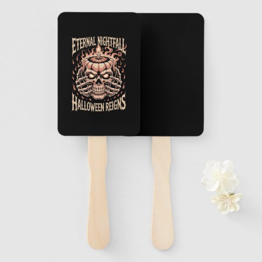 Creepy Skeleton Hands Pumpkin Skull Handwaaier (Voorkant en achterkant)