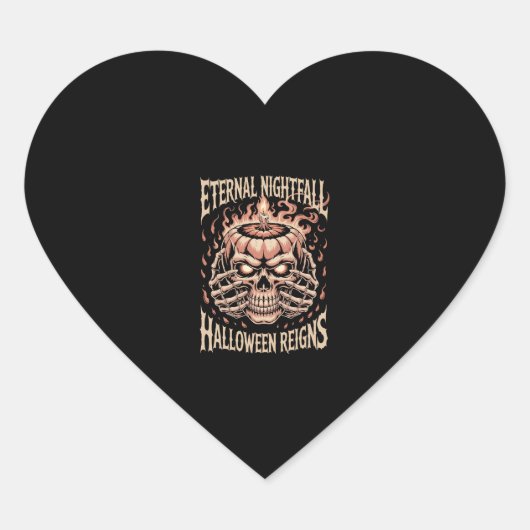 Creepy Skeleton Hands Pumpkin Skull Hart Sticker (Voorkant)