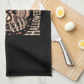 Creepy Skeleton Hands Pumpkin Skull Theedoek (Quarter Fold)