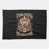 Creepy Skeleton Hands Pumpkin Skull Theedoek (Horizontaal)