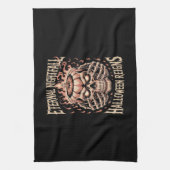 Creepy Skeleton Hands Pumpkin Skull Theedoek (Verticaal)