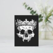 Creepy Skeleton Head op een Feestdagenkaart (Staand voorkant)