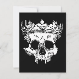 Creepy Skeleton Head op een Feestdagenkaart