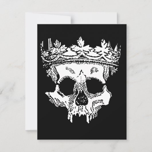 Creepy Skeleton Head op een Feestdagenkaart (Voorkant)