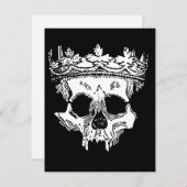 Creepy Skeleton Head op een Feestdagenkaart (Voorkant / Achterkant)