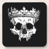 Creepy Skeleton hoofd op een Hard plastisch onderz Bier Onderzetter (Voorkant)