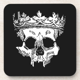 Creepy Skeleton hoofd op een Hard plastisch onderz Bier Onderzetter