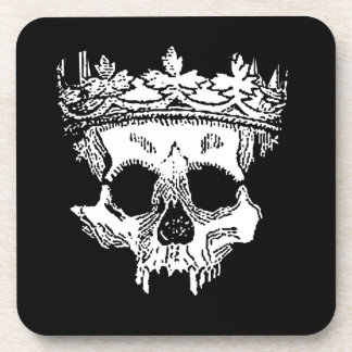 Creepy Skeleton hoofd op een Hard plastisch onderz Bier Onderzetter