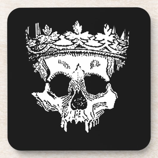 Creepy Skeleton hoofd op een Hard plastisch onderz Bier Onderzetter (Voorkant)