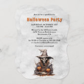 Creepy Skeleton Jack O'Lanterns Halloween Party Kaart (Voorkant / Achterkant)