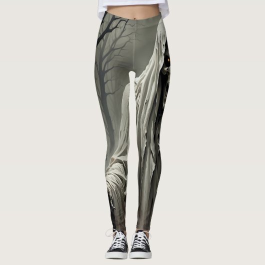 Creepy Skeleton Man Design Leggings (Voorkant)