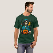 Creepy Skeleton Nurse Halloween Costume for Horror T-shirt (Voorkant volledig)