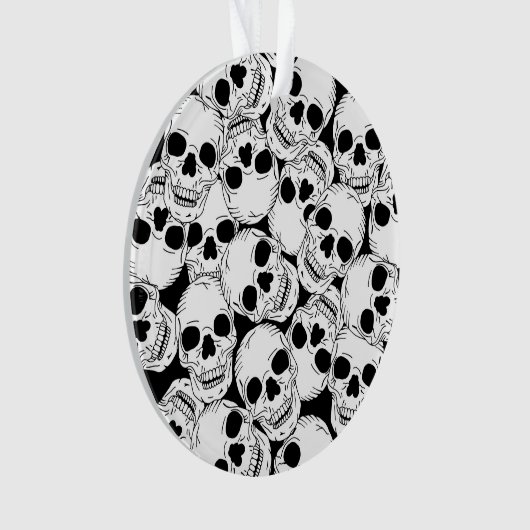 Creepy Skeleton Skulls Gothic Halloween Ornament (voorkant)
