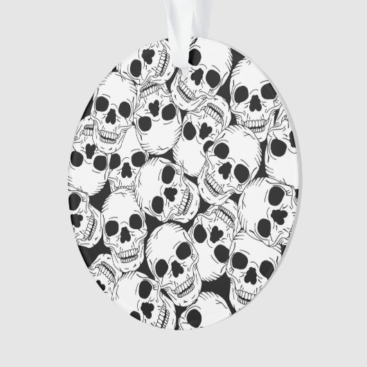 Creepy Skeleton Skulls Gothic Halloween Ornament (voorkant)