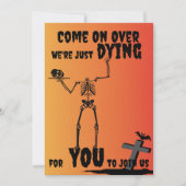 Creepy Skeleton Spooktacular Halloween Party Kaart (Voorkant)