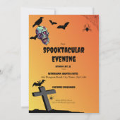 Creepy Skeleton Spooktacular Halloween Party Kaart (Achterkant)