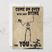 Creepy Skeleton Spooktacular Halloween Party Kaart (Voorkant)