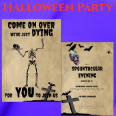 Creepy Skeleton Spooktacular Halloween Party Kaart