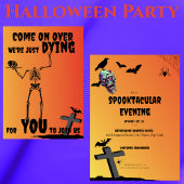 Creepy Skeleton Spooktacular Halloween Party Kaart