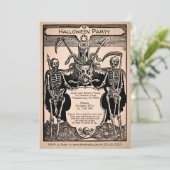  Creepy  Skeleton Uitnodiging (Staand voorkant)