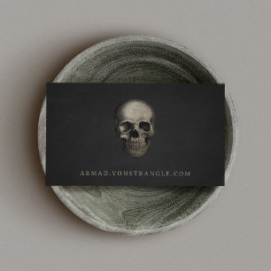 Creepy Skull Black Calling Card Contactkaartje