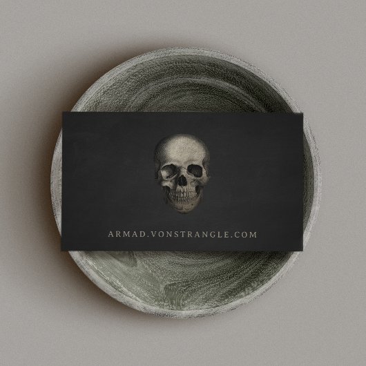 Creepy Skull Black Calling Card Contactkaartje