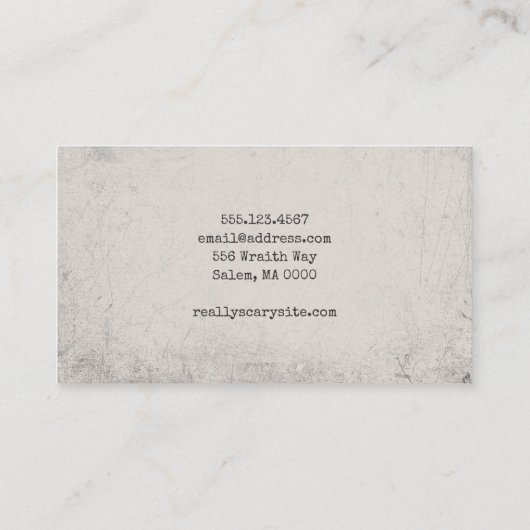 Creepy Skull Contactkaartje (Achterkant)