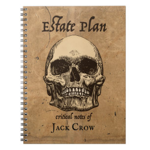 Creepy Skull en Bot Estate Planning Notitieboek