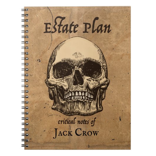 Creepy Skull en Bot Estate Planning Notitieboek (Voorkant)