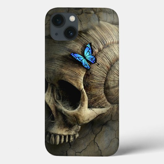 Creepy Skull en Butterfly Case-Mate iPhone Case (Achterkant)