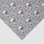 Creepy Skull en Spiders Pattern Halloween Tissuepapier (Detail)