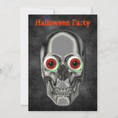 Creepy Skull Eyeball Halloween Invitation Kaart (Voorkant)