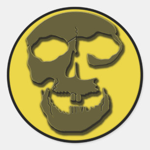 Creepy Skull Face en Full Moon Products Ronde Sticker